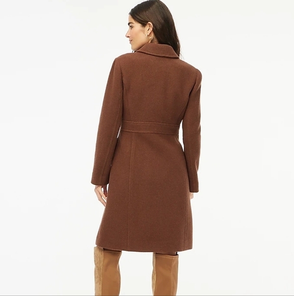 NWOT J.Crew Wool-blend Lady Day Coat Brown Size 00 - Picture 3 of 8